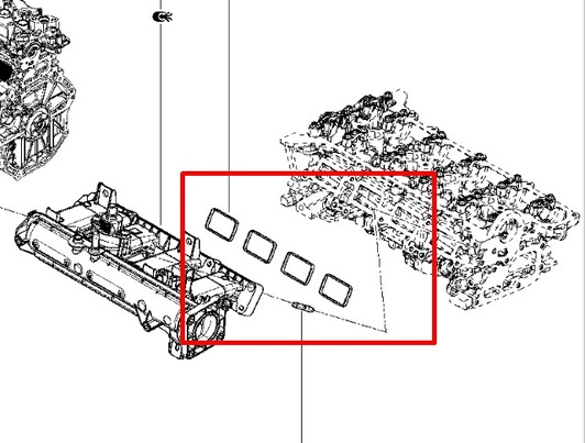 прокладка впусного коллектора (для 1 двигуна потрібно 4 шт.)